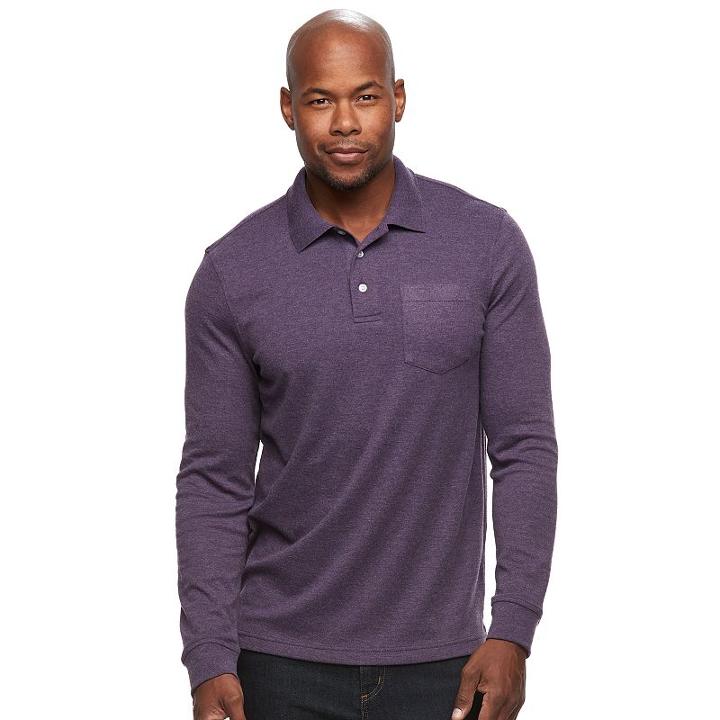 Men's Croft & Barrow&reg; Classic-fit Stretch Interlock Polo, Size: Medium, Drk Purple