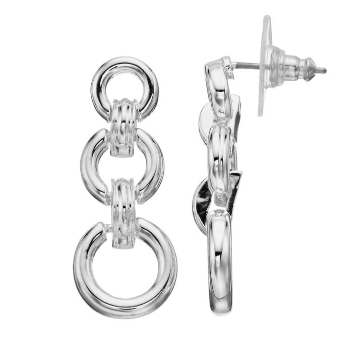 Napier Triple Circle Drop Earrings, Women's, Silver