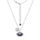 Michigan Wolverines Sterling Silver Team Logo & Crystal Football Pendant Necklace, Women's, Size: 18, Multicolor