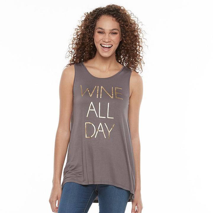 Women's Apt. 9&reg; Graphic Tank, Size: Xl, Grey