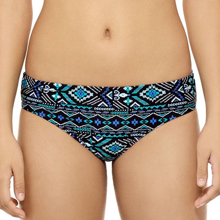 Juniors' Hot Water Geometric Cheeky Bikini Bottoms, Size: Small, Turquoise/blue (turq/aqua)