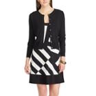Women's Chaps Button-front Cardigan, Size: Small, Black