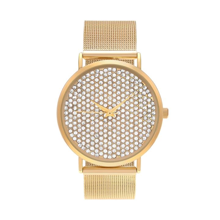 Journee Collection Women's Crystal Mesh Watch, Size: Medium, Yellow