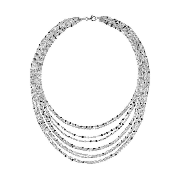 Sterling Silver Multistrand Bib Necklace, Women's, Size: 16