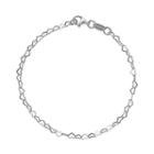 Primrose Sterling Silver Heart Link Bracelet - 7 In, Women's, Size: 7.25, Grey