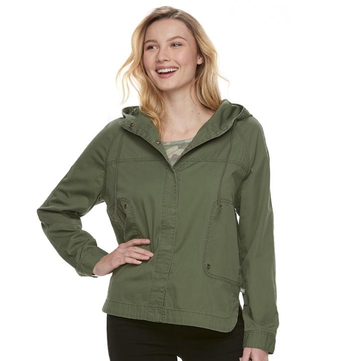 Juniors' Unionbay Lexie Twill Hooded Jacket, Teens, Size: Large, Yellow