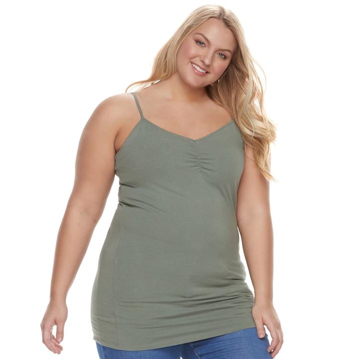 Juniors' Plus Size So&reg; Solid Tunic Camisole, Teens, Size: 3xl, Med Green