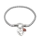 Dovetail Silver Plated Mother Daughter Cubic Zirconia Tennis Bracelet, Women's, Size: 7.5, White