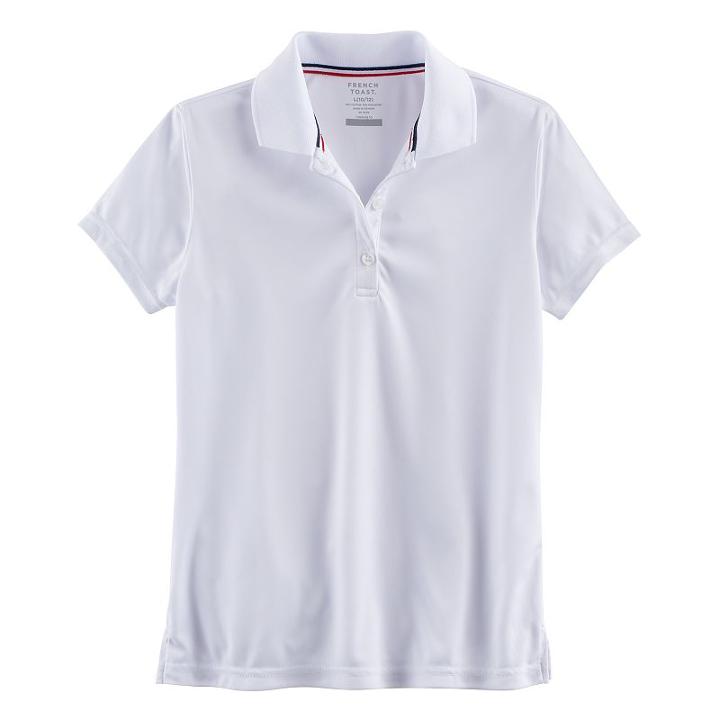 Girls 4-20 French Toast Active Polo Shirt, Size: 10-12, White