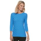 Petite Dana Buchman Diagonal Textured Sweater, Women's, Size: M Petite, Med Blue