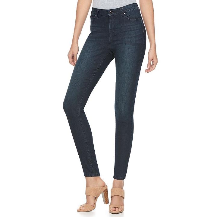 Women's Jennifer Lopez High-rise Skinny Jeans, Size: 10 Short, Dark Blue