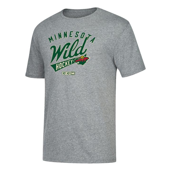 Men's Ccm Minnesota Wild Strike First Tee, Size: Large, Gray