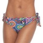 Women's Social Angel Printed Side-tie Bikini Bottoms, Size: Small, Multicolor