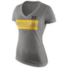 Women's Nike Michigan Wolverines Dri-fit Tailgate Tee, Size: Large, Dark Grey
