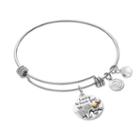 Love This Life Crystal Lucky To Have You Elephant Charm Bangle Bracelet, Women's, Grey