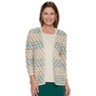 Petite Alfred Dunner Studio Textured Mock-layer Sweater, Women's, Size: L Petite, Emerald Texture
