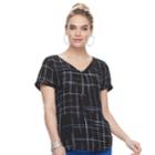 Women's Apt. 9&reg; Zipper Accent Top, Size: Xs, Oxford