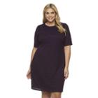 Plus Size Suite 7 Zigzag Burnout Shift Dress, Women's, Size: 14 W, Drk Purple