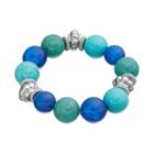 Simulated Turquoise Beaded Stretch Bracelet, Women's, Turq/aqua