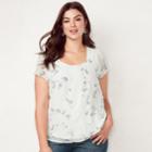 Plus Size Lc Lauren Conrad Textured Dot Top, Women's, Size: 3xl, Dark Blue