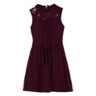 Girls 7-16 Iz Amy Byer Georgette Lace Yoke A-line Dress, Size: 8, Dark Red