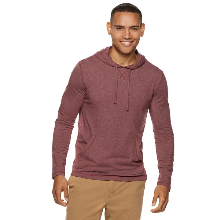 Men's Sonoma Goods For Life&trade; Slim-fit Supersoft Hoodie Tee, Size: Large, Dark Red