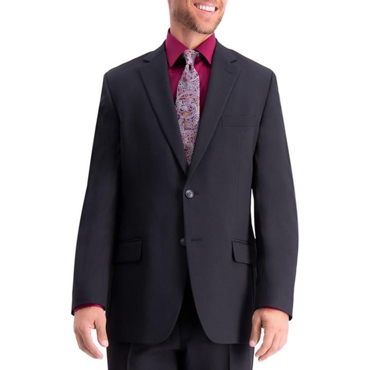 Men's Haggar Travel Performance Tailored Fit Stretch Suit Jacket, Size: 40 Short, Black