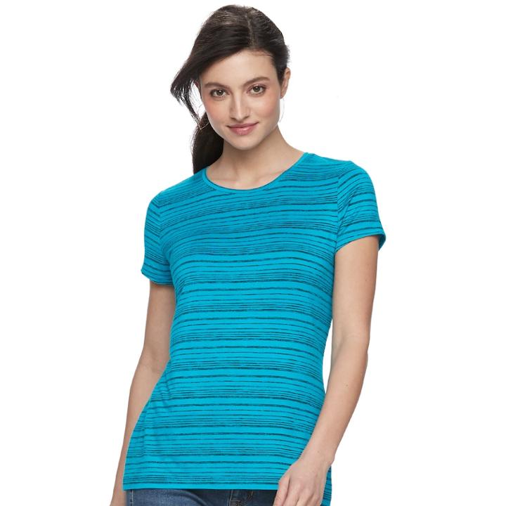 Women's Apt. 9&reg; Essential Crewneck Tee, Size: Large, Med Blue