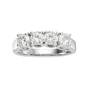 Forever Brilliant Lab-created Moissanite 4-stone Wedding Ring In 14k White Gold (9/10 Carat T.w.), Women's, Size: 6