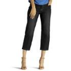 Women's Lee Relaxed Fit Denim Capris, Size: 6 Avg/reg, Black
