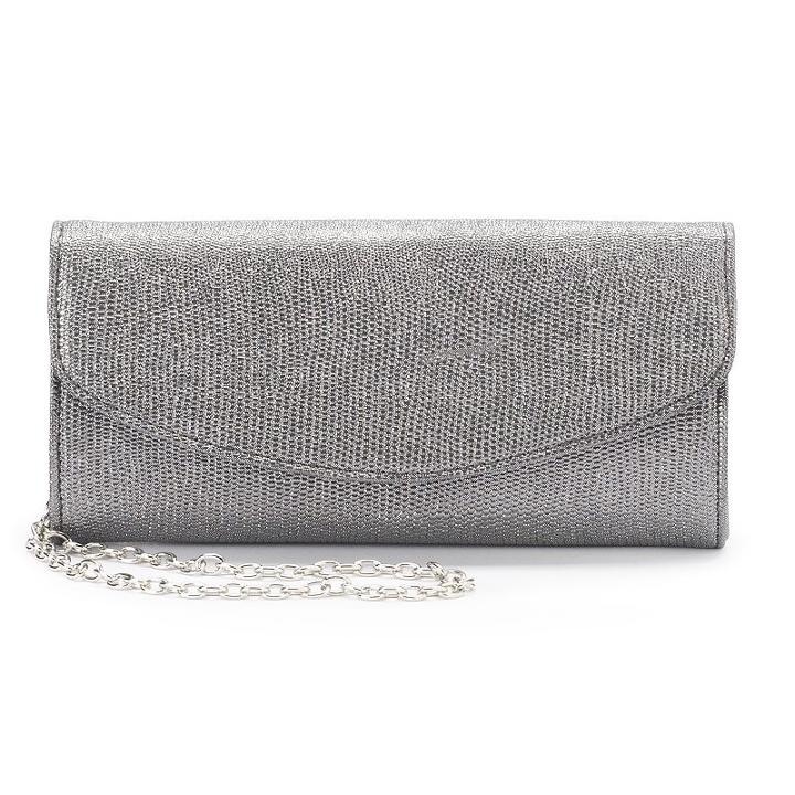 Lenore By La Regale Sparkle Lizard Roll Clutch, Women's, Dark Grey