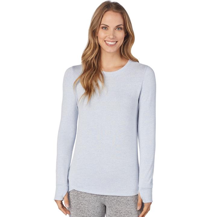Women's Cuddl Duds Soft Knit Long Sleeve Top, Size: Xs, Med Blue