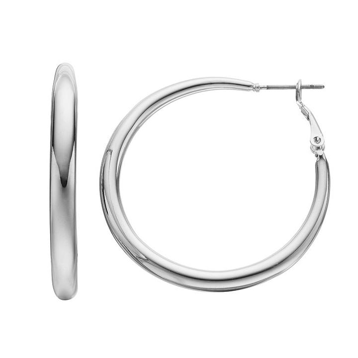 Apt. 9&reg; Silver Tone Hoop Earrings, Women's, Multicolor