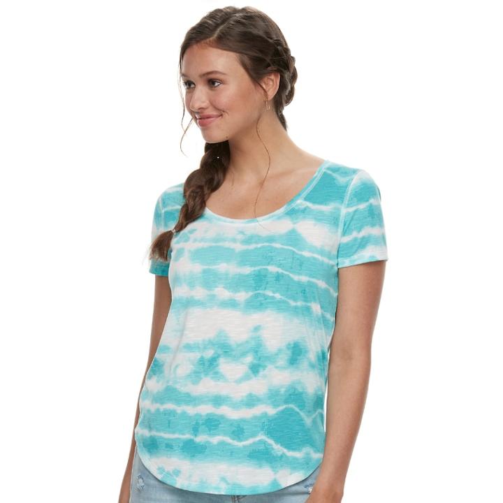 Juniors' Mudd&reg; Roadtrip Scoopneck Tee, Teens, Size: Medium, Med Blue