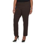 Plus Size Napa Valley Slimming Solution Straight-leg Dress Pants, Women's, Size: 20 W, Brown