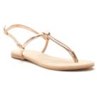 Women's Lc Lauren Conrad Basic Knotted T-strap Sandals, Size: Medium, Gold