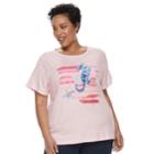Plus Size Croft & Barrow&reg; Crewneck Graphic Tee, Women's, Size: 3xl, Brt Pink