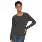 Petite Napa Valley Crewneck Sweater, Women's, Size: M Petite, Grey (charcoal)