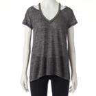 Women's Juicy Couture Embellished Cutout Tee, Size: Small, Med Grey