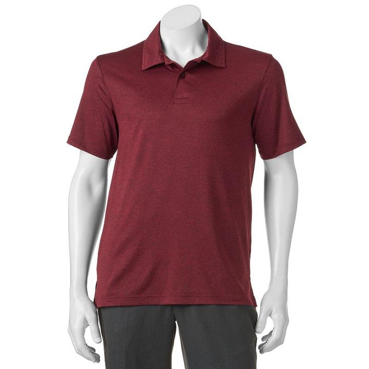 Men's Coolkeep Heathered Mesh Performance Polo, Size: Medium, Brt Red