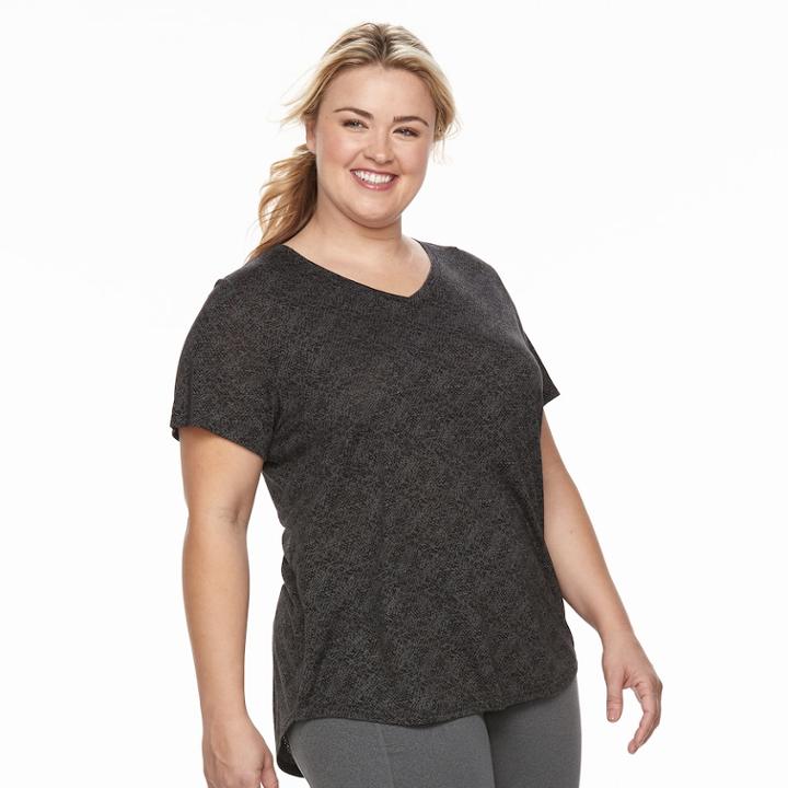 Plus Size Tek Gear&reg; Dry Tek Graphic V-neck Tee, Women's, Size: 3xl, Black