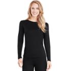 Women's Cuddl Duds Climatesmart Crewneck Top, Size: Small, Black