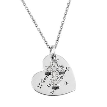 Charmed By Diamonds 1/10 Carat T.w. Diamond Sterling Silver Inspirational Heart Pendant Necklace, Women's, Size: 18, White