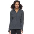 Women's Tek Gear&reg; Thumb Hole Zip-up Jacket, Size: Medium, Dark Grey
