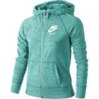 Girls 7-16 Nike Just Do It Marled Nep Raglan Zip-up Hoodie, Size: Small, Green Oth
