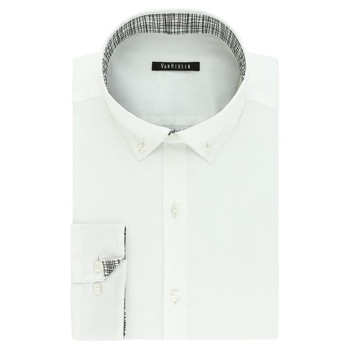 Men's Van Heusen Fresh Defense Slim-fit Dress Shirt, Size: 17.5-34/35, White Oth