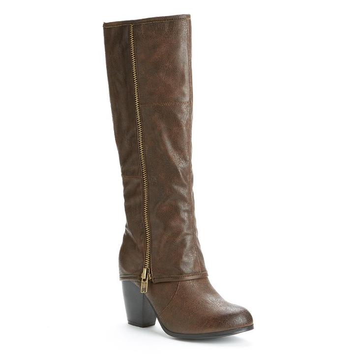 Kisses By 2 Lips Too Too Lit Women's Knee-high Boots, Girl's, Size: 5.5 Wc, Brown