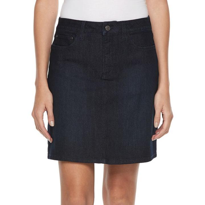 Women's Croft & Barrow&reg; Jean Skort, Size: 8, Dark Blue