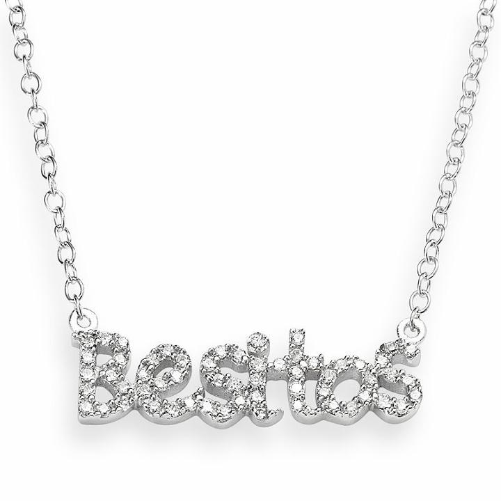 Sophie Miller Sterling Silver Cubic Zirconia Besitos Necklace, Women's, Size: 16, White