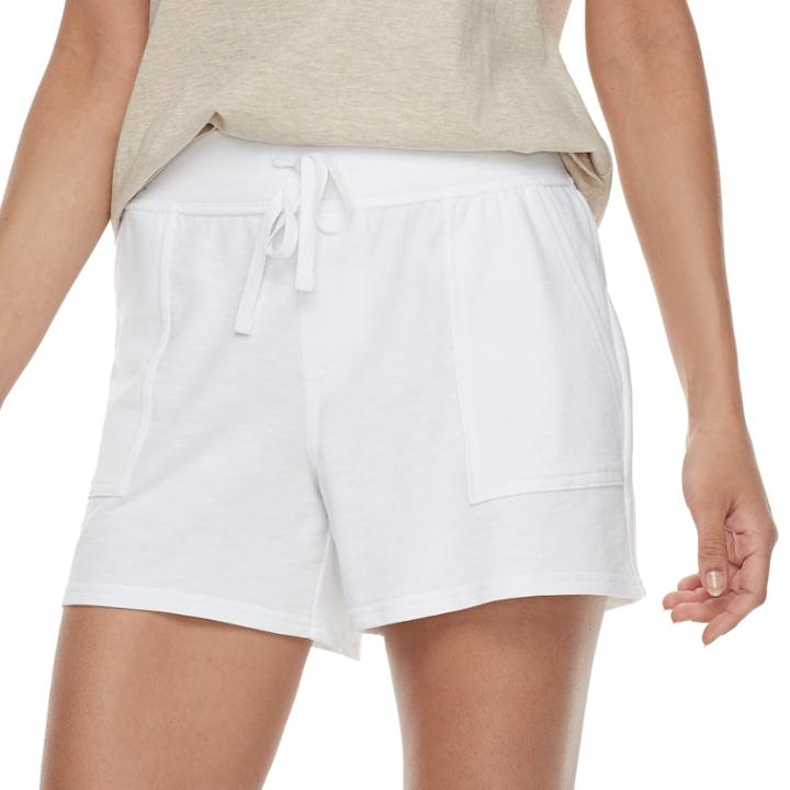 Women's Sonoma Goods For Life&trade; French Terry Beach Shorts, Size: Medium, White